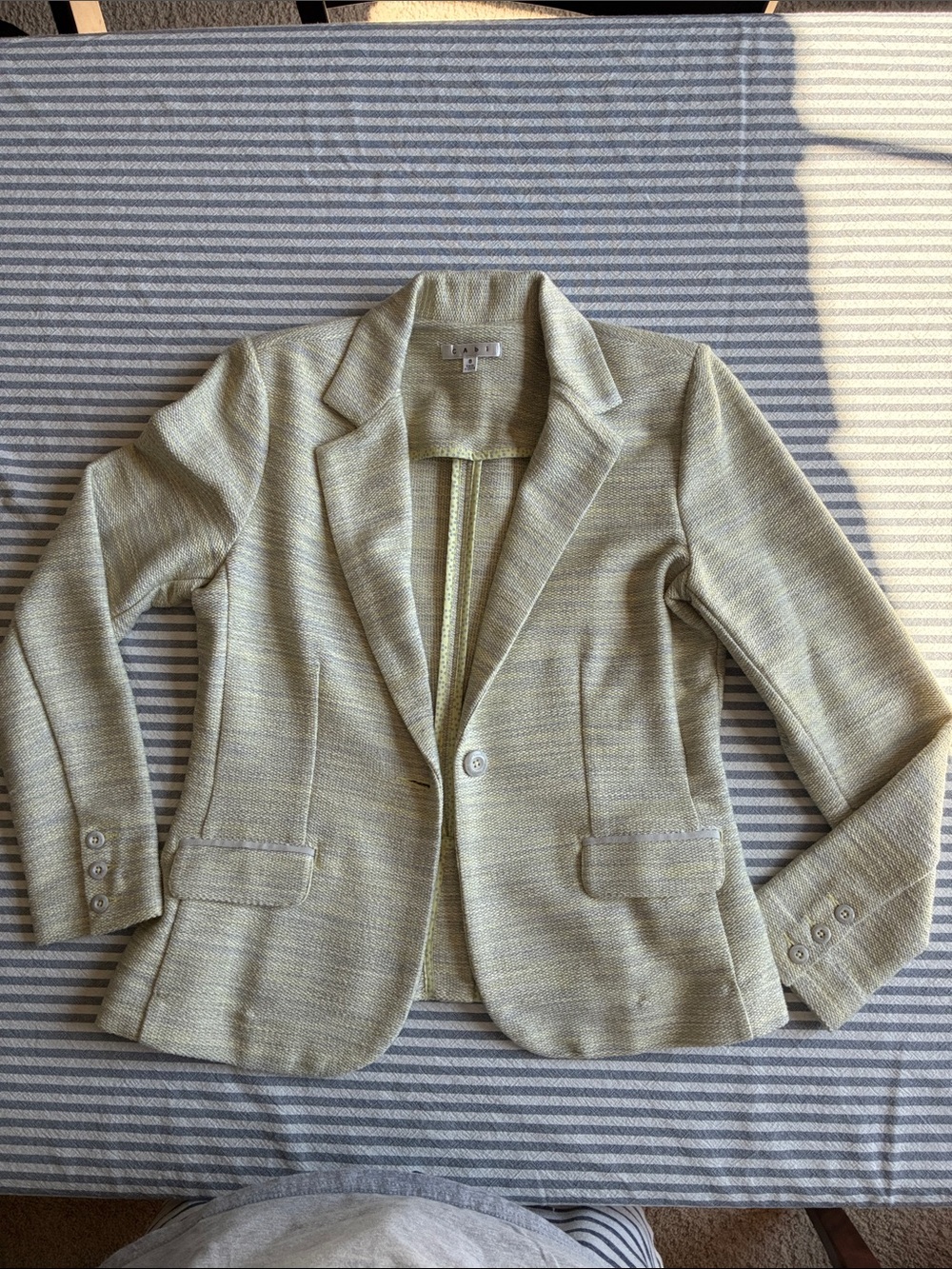 CAbi Light Sage Knit Tailored Blazer